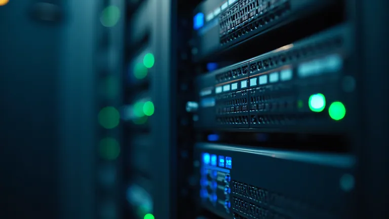 Rack servers in the Ultiblob private cloud cluster with status lights.
